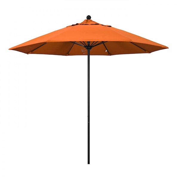 California Umbrella 9' Black Aluminum Market Patio Umbrella, Sunbrella Tuscan 194061335277 - main